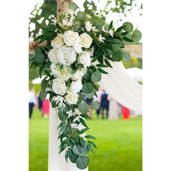 Artificial Wedding Arch Flowers Kit(Pack of3),with 26Ft White Color Wedding Arch - Picture 4 of 7